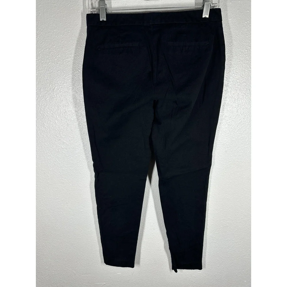 Halogen Taylor Fit Pants Womens 4 Black Ankle Tapered Twill Dress Work‎ Office